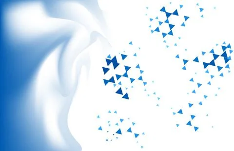 Blue and White Abstract Background with Geometric Triangles Stock Illustration