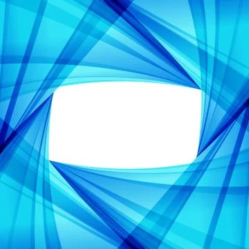 Blue and white abstract pattern framing white copy space Illustrazione stock