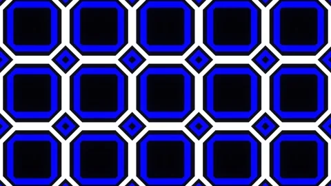 Blue and White Abstract Squares Patterns Background VJ Loop in 4K Video stock 318345242