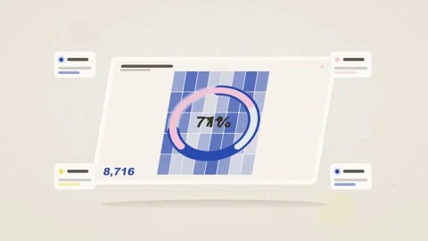 Blue and white analytics dashboard flat design loop Stock Footage 342629080