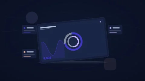 Blue and white analytics dashboard flat design loop Stock Footage 342629178