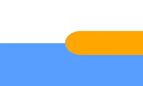 Blue and white background featuring a rounded orange shape overlay Stock Illustration
