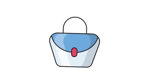A blue and white bag icon, typically used to indicate shopping or carrying. 動画素材 335259341