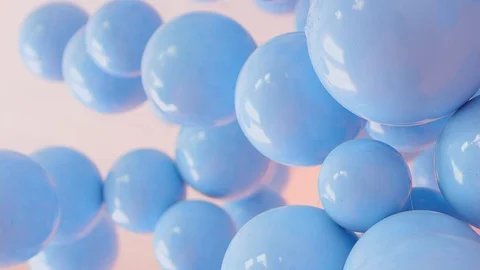 Blue and white balloon floating swivel decoration in birthday anniversary Vídeo Stock 94821268