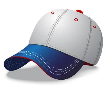 Blue and white baseball cap Stock Illustration