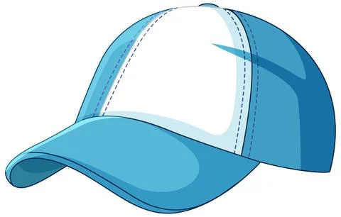 Blue and White Baseball Cap Vector Illustration 스톡 일러스트