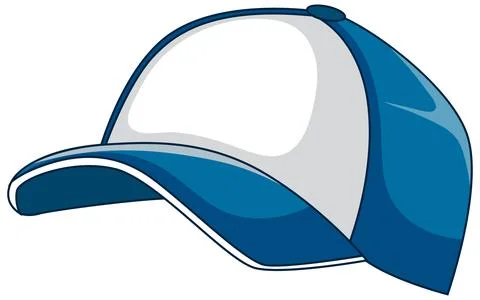 Blue and White Baseball Cap Vector Illustration Isolated on White Background Stock Illustration