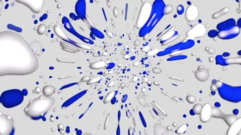 Blue and white bubbles in white liquid Stock Footage 106871604
