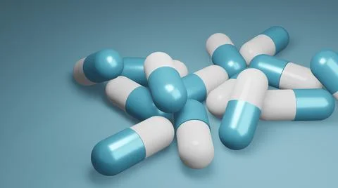 Blue and white capsule Stock Illustration