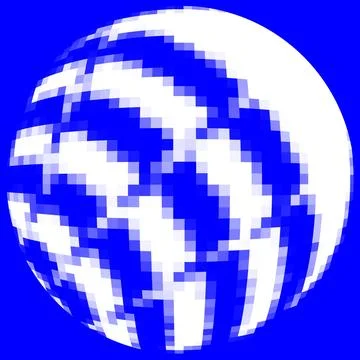 Blue and white check pattern globe 스톡 일러스트