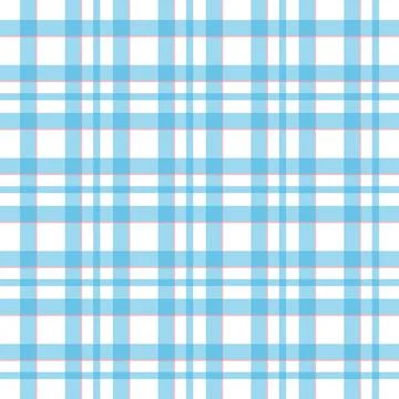 Blue and white check pattern fabric texture background Stock Illustration
