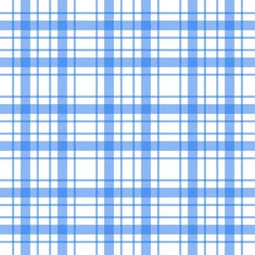 Blue and white check pattern fabric texture background Stock Illustration