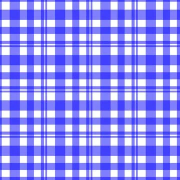 Blue and white checkered fabric pattern texture Stock Illustration