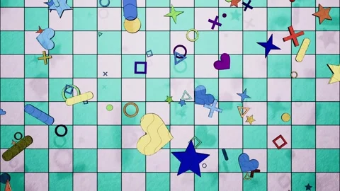 Blue and white checkered geometric pattern with an upward-moving dynamic backgro Stock Footage 339397801