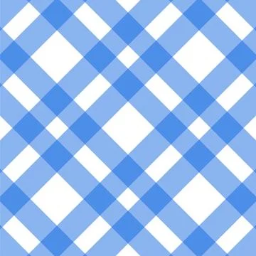 Blue and white checkered pattern fabric texture background 库存插图