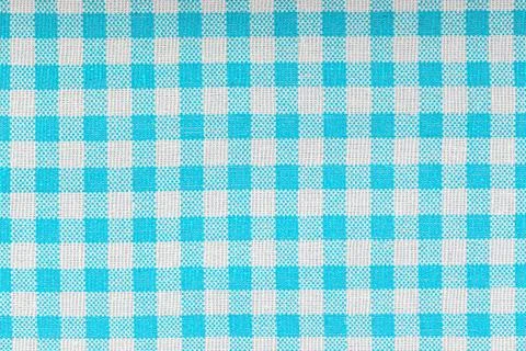 Blue and white checkered, pattern, design, cotton fabric for sewing, texture  Stock Photos