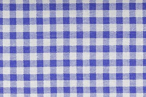 Blue and white checkered, pattern, design, cotton fabric for sewing, texture  Stock Photos