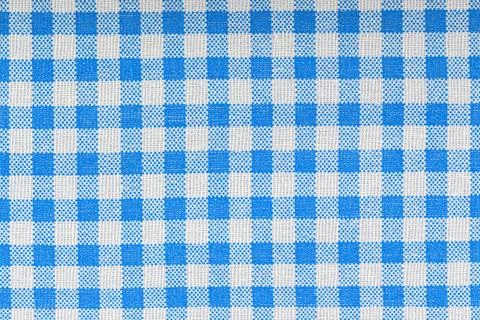 Blue and white checkered, pattern, design, cotton fabric for sewing, texture  Stock Photos