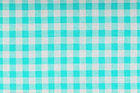 Blue and white checkered, pattern, design, cotton fabric for sewing, texture  Stock Photos