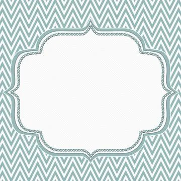 Blue and white chevron zigzag frame background Stock Illustration