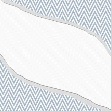 Blue and white chevron  zigzag frame with torn background Stock Illustration