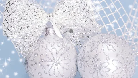 Blue and White Christmas ball 库存影片 75253853