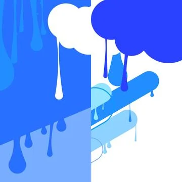 Blue and White Cloud Background Graffiti. Abstract modern street art decora.. Stock Illustration
