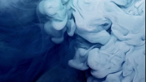 Blue and white cloud ink in water on white background, Slow motion Stock Footage 143525731