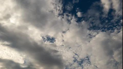 Blue and White Cloudscape of White Clouds and Sky Time Lapse Stock Footage 280908650