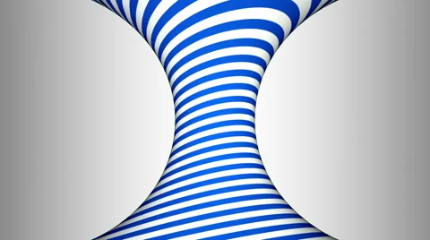 Blue and white concave rotating cylinder with hypnotic effects Stock Footage 49014887