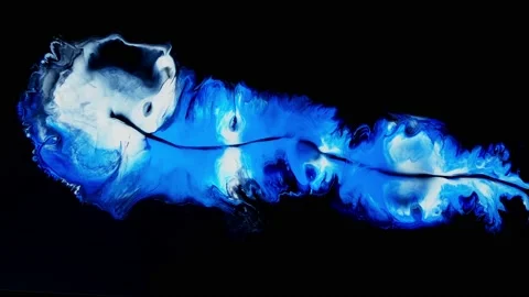 Blue and white creative abstract acrylic painted , wallpaper, texture, acrylic Stock Footage 167216751