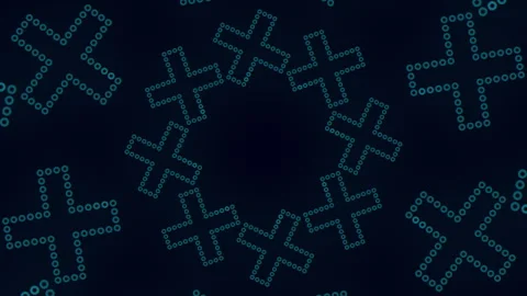 Blue and white cross pattern on black background Stock Footage 263813746