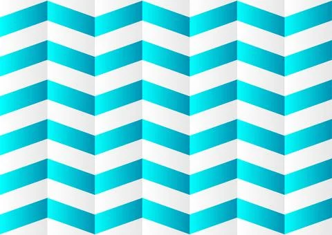 Blue and white curved zig zag stripes abstract geometric minimal background Stock Illustration