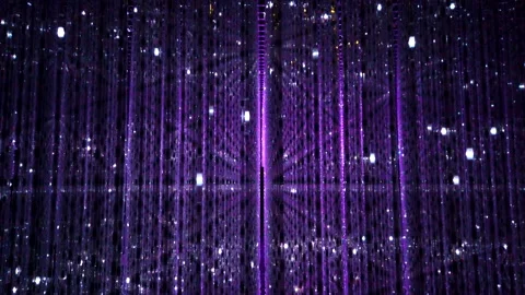 Blue and white dark background of LED flashing, blinking and flickering bulbs. Stock Footage 138805719
