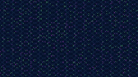 Blue and white diamond grid with circle centers Stock Footage 292941842