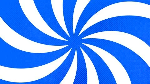 Blue and White Dynamic Spiral Rays Background Illustrazione stock