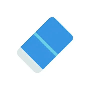 Blue and white eraser on plain background Stock Illustration