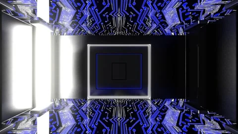Blue and White Fast Strobe Chip Corridor Background VJ Loop in 4K Stock Footage 318345246