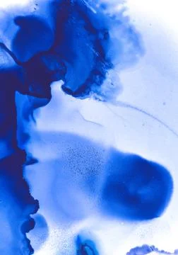 Blue and White Flow Background. Artistic Alcohol Stock Illustration