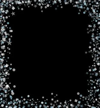 A blue and white frame made of different geometric shapes. Overlay the frame  Stock Illustration