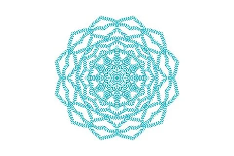 A blue and white geometric pattern displayed on a clean white background Stock Illustration