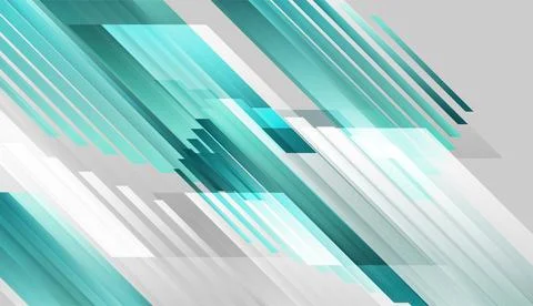 Blue and white geometric stripes abstract minimal tech background Stock Illustration