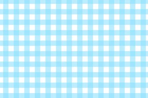 Blue and white gingham tablecloth pattern . Blue plaid texture Stock Illustration