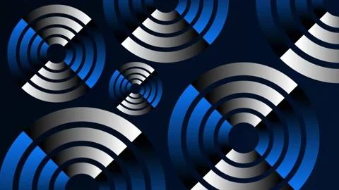 Blue and white gradient rotating circular element background Stock Footage 204730936