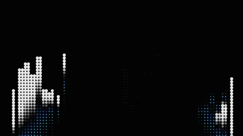 Blue and White Halftone Digital Audio Spectrum Abstract Motion Graphics 動画素材 338106351