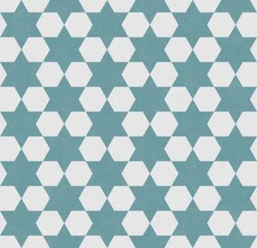 Blue and white hexagon patterned textured fabric background Stock Illustration
