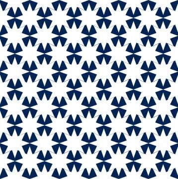Blue and White Hypnotic Background Seamless Pattern. Stock Illustration