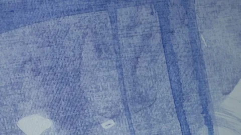Blue and White Impressionist Paint Strokes on Textured Canvas Stock Footage 326086503