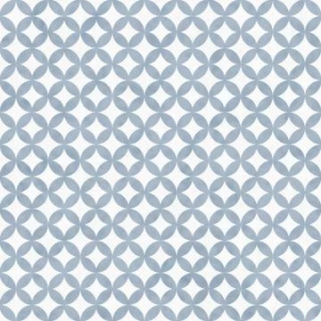 Blue and white interconnected circles tiles pattern repeat background Stock Illustration