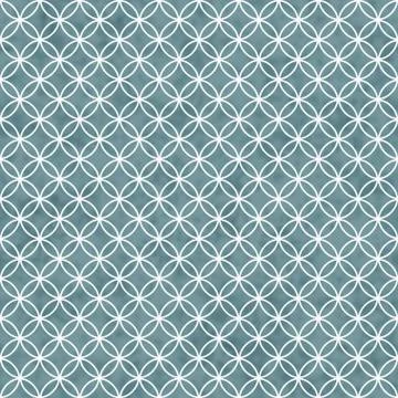 Blue and white interlocking circles tiles pattern repeat background Stock Illustration